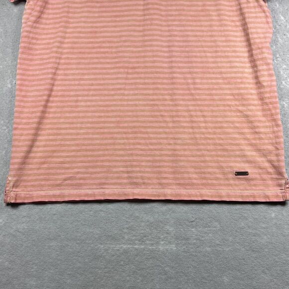 Hugo Boss Polo Shirt Mens Large Orange Striped Regular Fit Short Sleeve Logo - Picture 4 of 11
